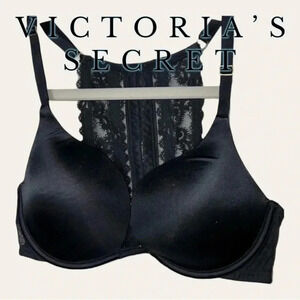 0609.‎ VICTORIA’S SECRET BLACK LACE BRA SIZE 34D
